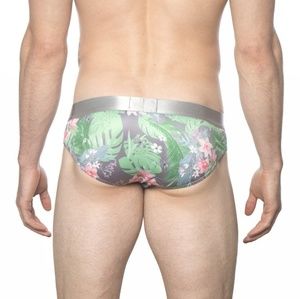 Parke & Ronen Grey Bali Print Low-Rise Brief